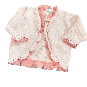 Mexx Pink Ruffle Trim Sweater for Kids